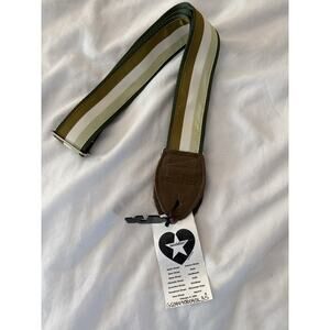 NEW Souldier Striped Olive Green Khaki Guitar Strap Blue Green 2 in. Recycled